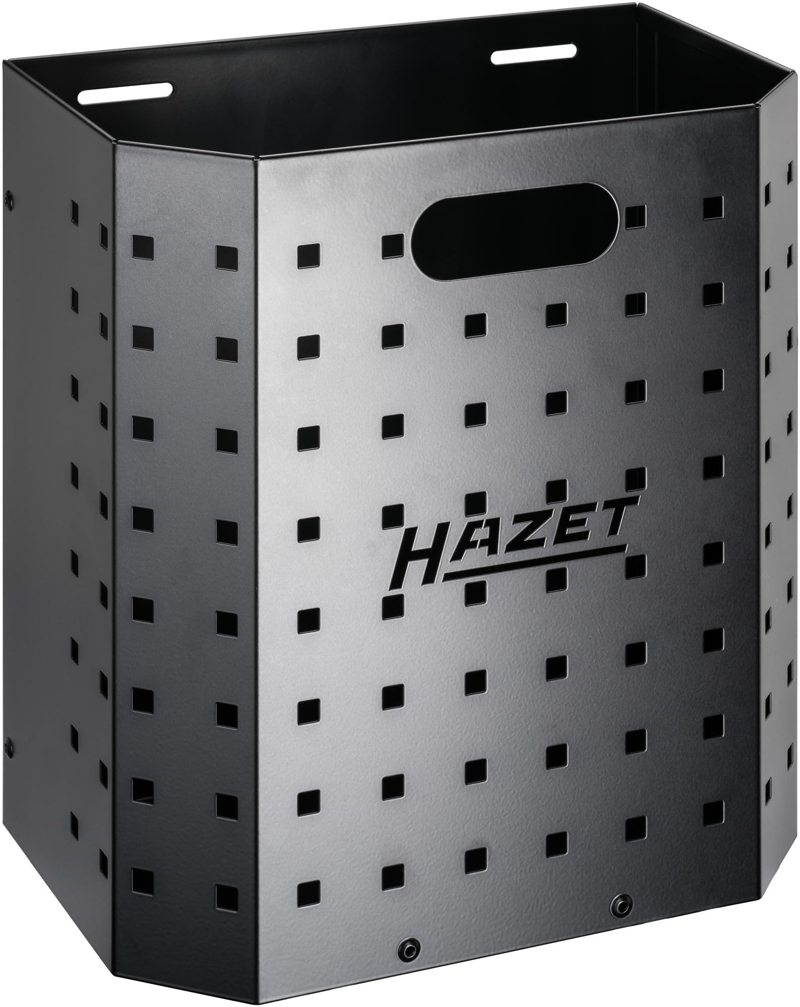 Papelera HAZET cuadrada 179N-33, compatible con los carros de taller y bancos de trabajo HAZET, papelera metálica negra, con panel perforado