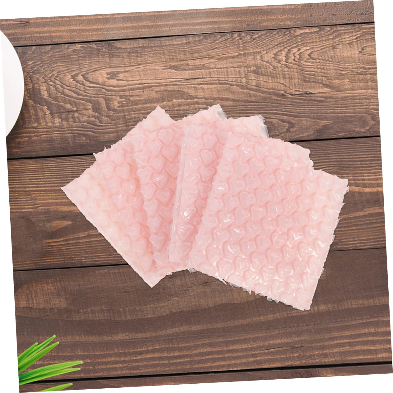 Heart Shaped Bubble Packaging Bags 100pcs PP Pink for Shipping