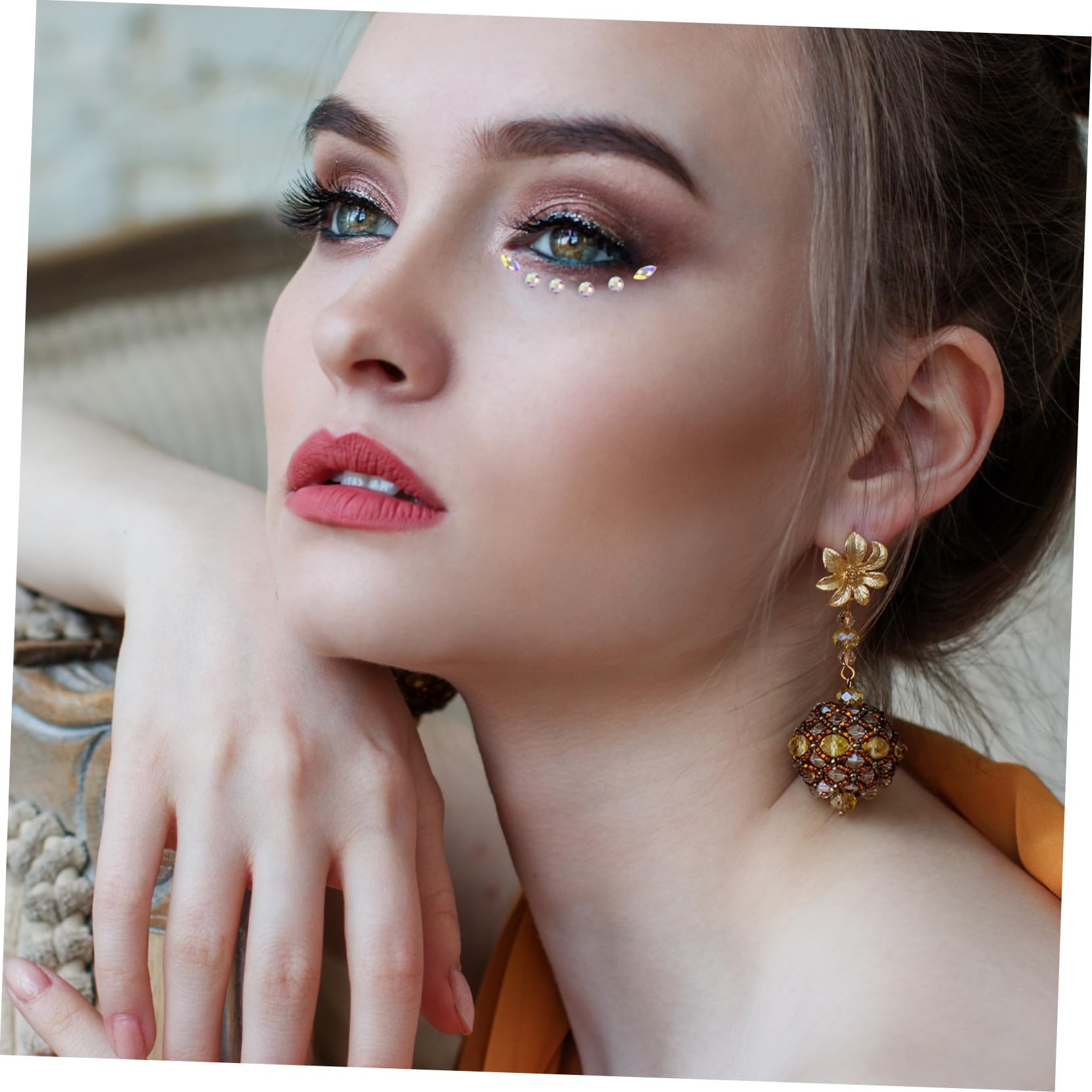 FRCOLOR 5 Juegos de Joyas de Moda para El Rostro Pegatinas de de Imitación para Ojos Rostro Y Cuerpo Fáciles de Despegar Decoración Multiusos para Eventos 6 Hojas X 5