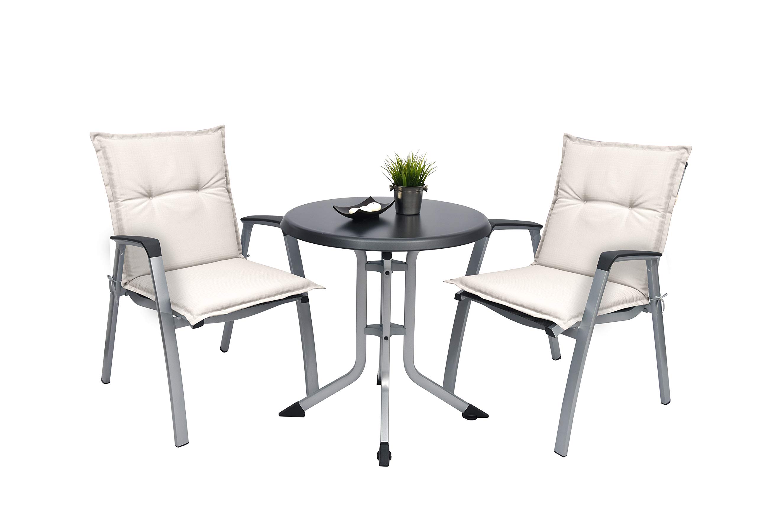 Beautissu Set di 6 Cuscino Sedia da Giardino 100x50x6cm Base NL - Cuscino Sedie Sdraio e poltrone Giardino - Cuscino Seduta da Esterni ed Interni Cuscino Imbottito Comodo e Resistente - Beige