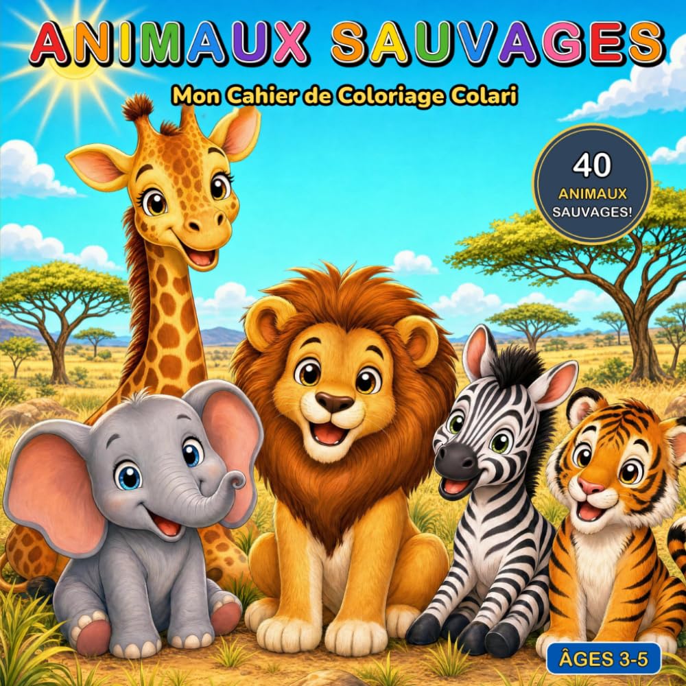 Mon Cahier de Coloriage Colari: Animaux Sauvages