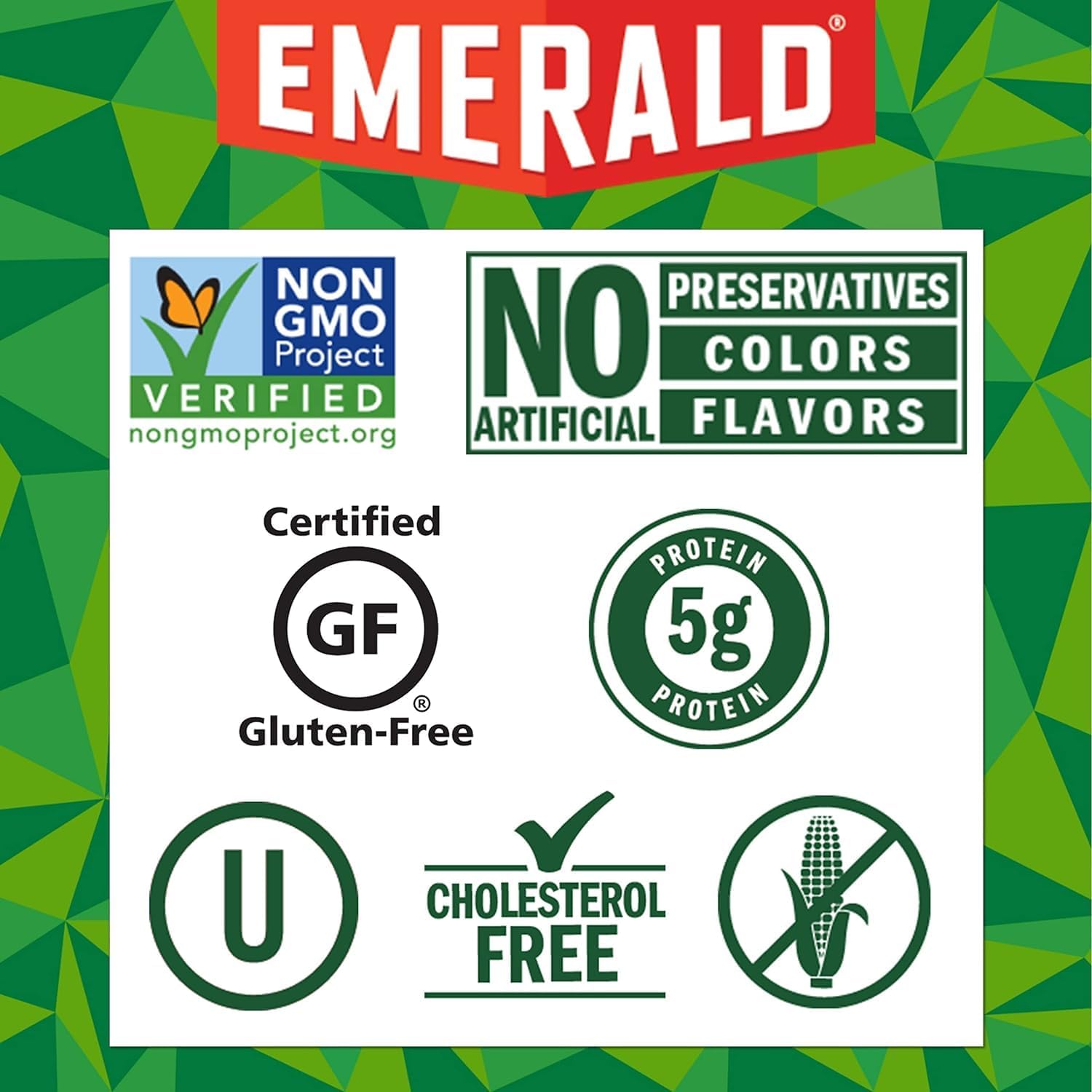 Emerald Nuts, Whole Cashews Roasted & Salted, 5 Oz Resealable Bag (Pack of 3)
