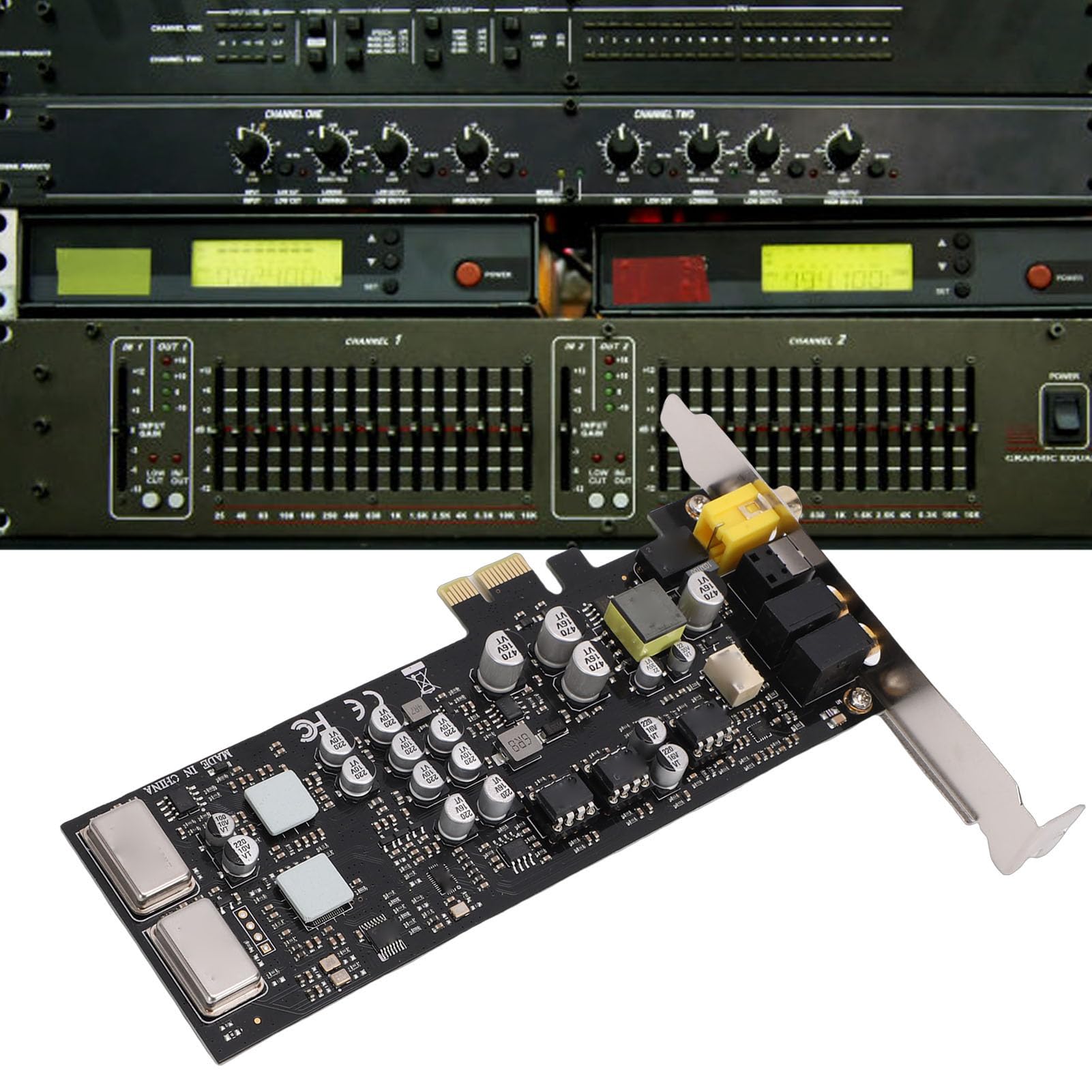 HiFi-PCI-Express-Soundkarte, 100 DB SNR, 5.1-Kanal-interne PC-Audiokarte, Mehrere Schnittstellen, Hohe Abtastrate, PCIE-Soundkarte mit Low-Profile-Halterung für Desktop-Computer