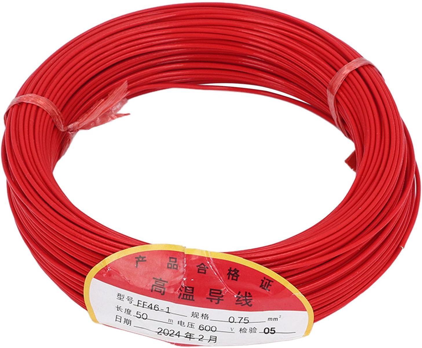 Vehicle Loop Detector Coil, 0.75mm² Parking Lot Gate Loop Detector Wire, Loop Wire for Car Parking Lot Gate Traffic Control, 50m 600V Loop Wire Loop Cable Wire PTFE Shell Cable