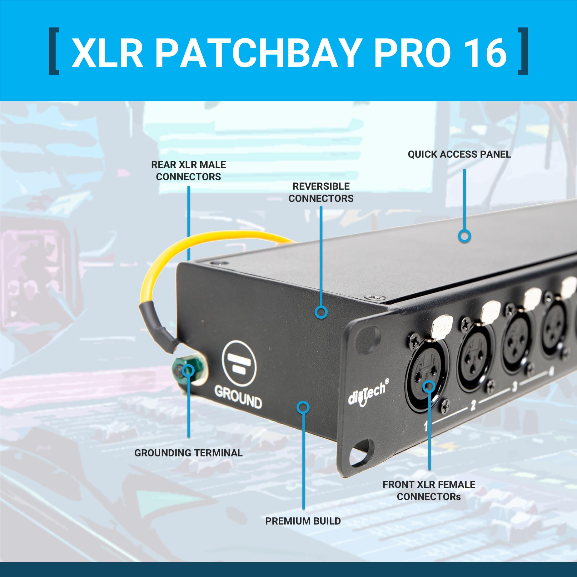 Amazon.com: DIYTECH 16 Port XLR Patchbay — Balanced Patch Bay