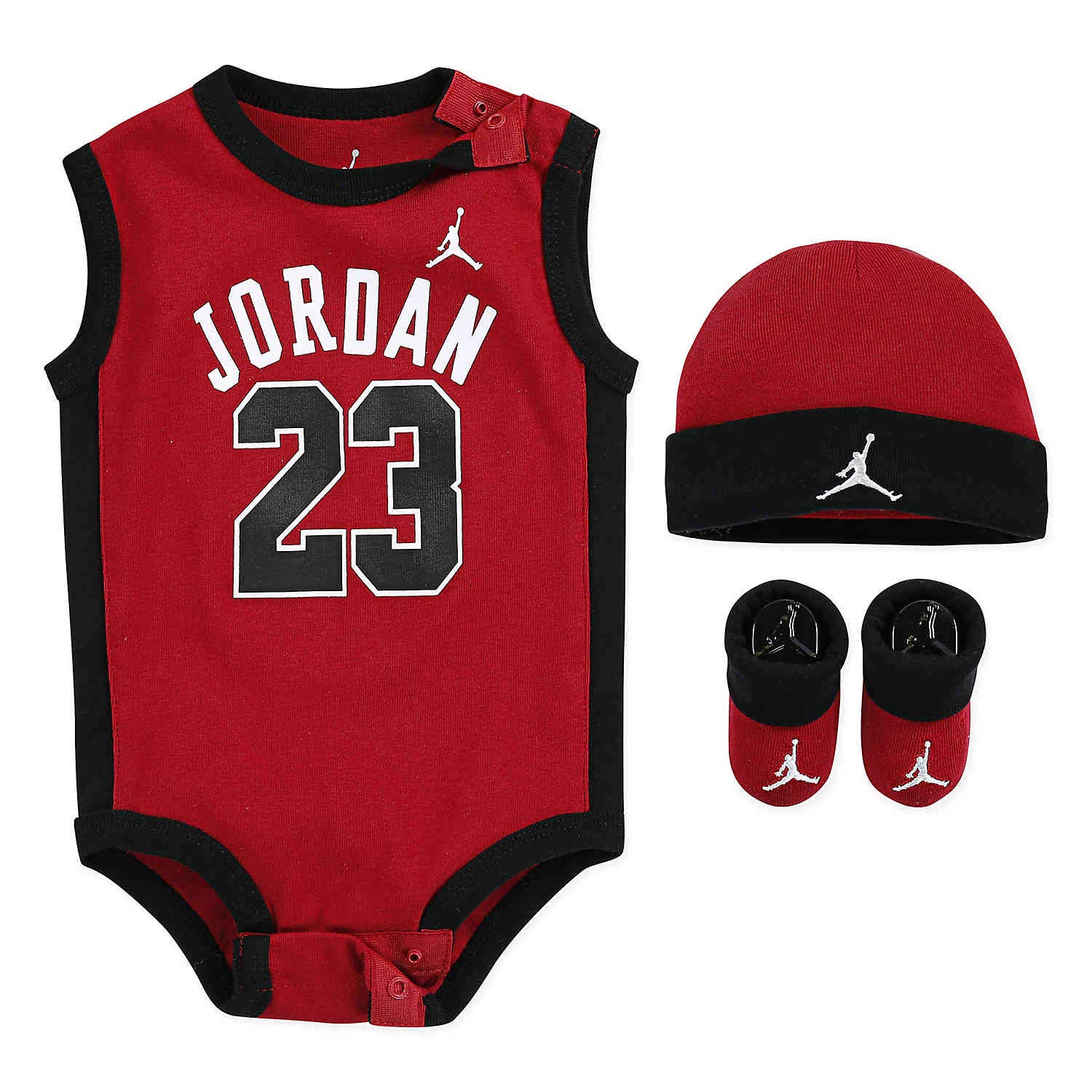 Nike Jordan Infant Jumpman Air 23 3 Piece Set (Red(LJ0208R78/Black, 0