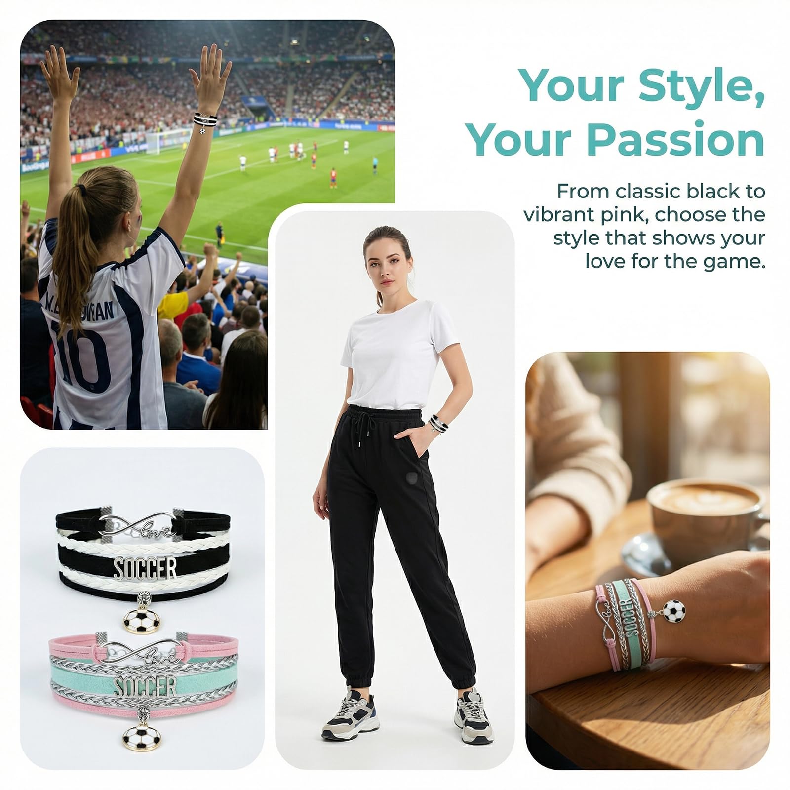 2 Sets 2026 Soccer Merchandise, Handcrafted Soccer Bracelet for Women and Teens, Football Jewelry Accessory, Football Fan Gifts, Team Gear, Fan Merch - 4