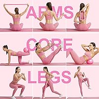 Vista 5 de Home Pilates Ring and Ball Set for Women with 5 Resistance Bands 13 inch Magic Circle Workout Starter Kit for Beginners Full Body Toning 15 Min