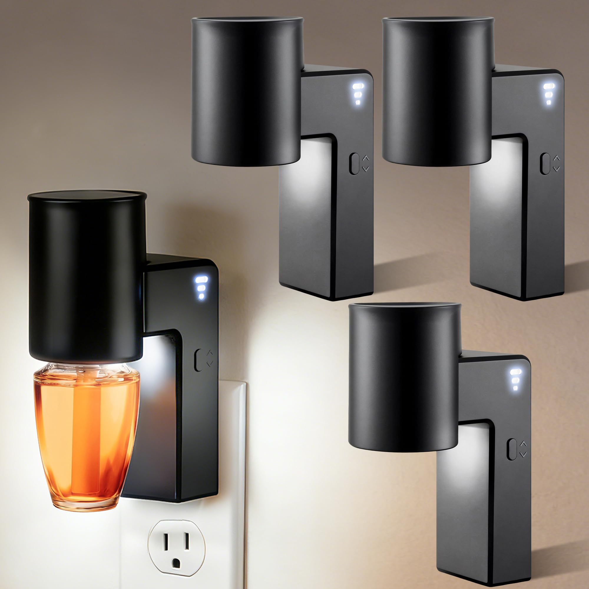 Photo 1 of !! ONLY 1 PIECE!!! MISSUNF PARTS!! FINAL!! SALE!!
ROSSEX 4 Pcs Wall Fragrance Plug in with Night Light Compatible with Bath and Body Works Wallflowers, with 3-Speed Adjustable Fragrance Essential Oil Diffuser for Home, Black
