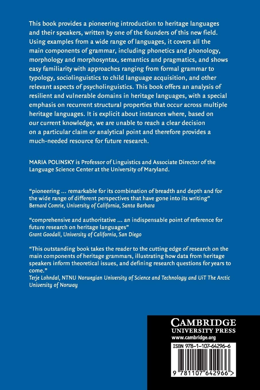 Heritage Languages and Their Speakers