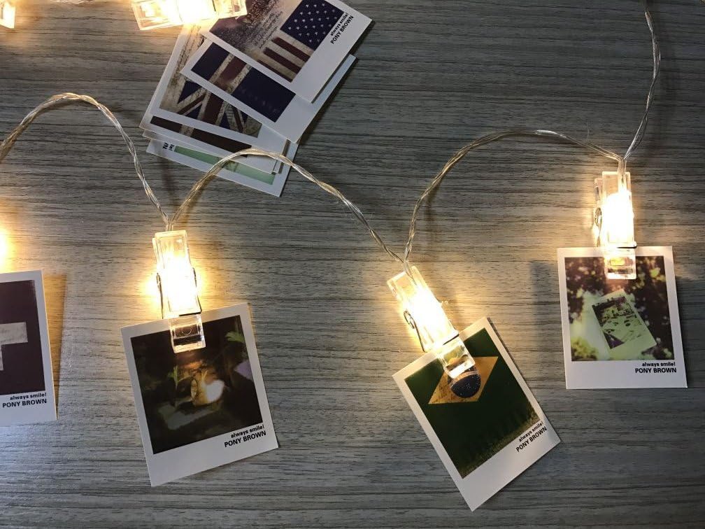 LED Photo Clips String Lights, Indoor Fairy String Lights Party Lights for Hanging Cards Photos Memos, Perfect Gift for Christmas, Bedroom Dorm Decoration,11.5feet,Battery Operated,Warm White