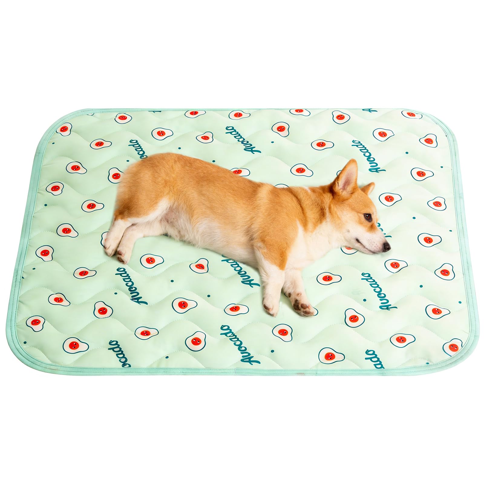 TW1TGOFT Dog Cooling Mat - 100x70 CM Dogs Cool Mat Durable Non-Slip Cooling Mat Washable Ice Silk Tearproof Foldabl Pet Cool Mats for Dogs Cats (Avocado)