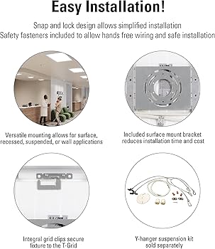Metalux MMS Multi-Mount 1x4 LED Panel Ceiling Light w/CCT and