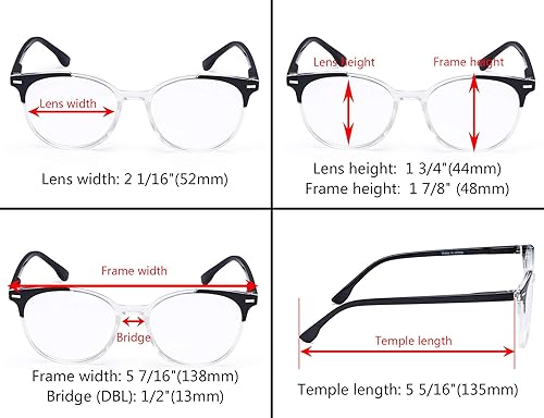 Miniatura 6 de Paquete de 4 elegantes lentes de lectura de gran tamaño para mujer