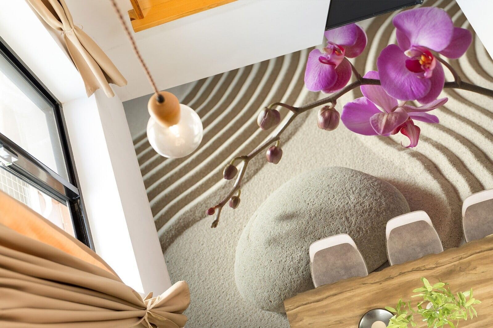 Cartel De Decoración De Piso Murales de papel pintado de suelo de piedra de flores 3D, 250 * 175 cm Autoadhesivo Extraíble Cocina Baño Piso Piso del Papel Pintado Impresión Epoxi