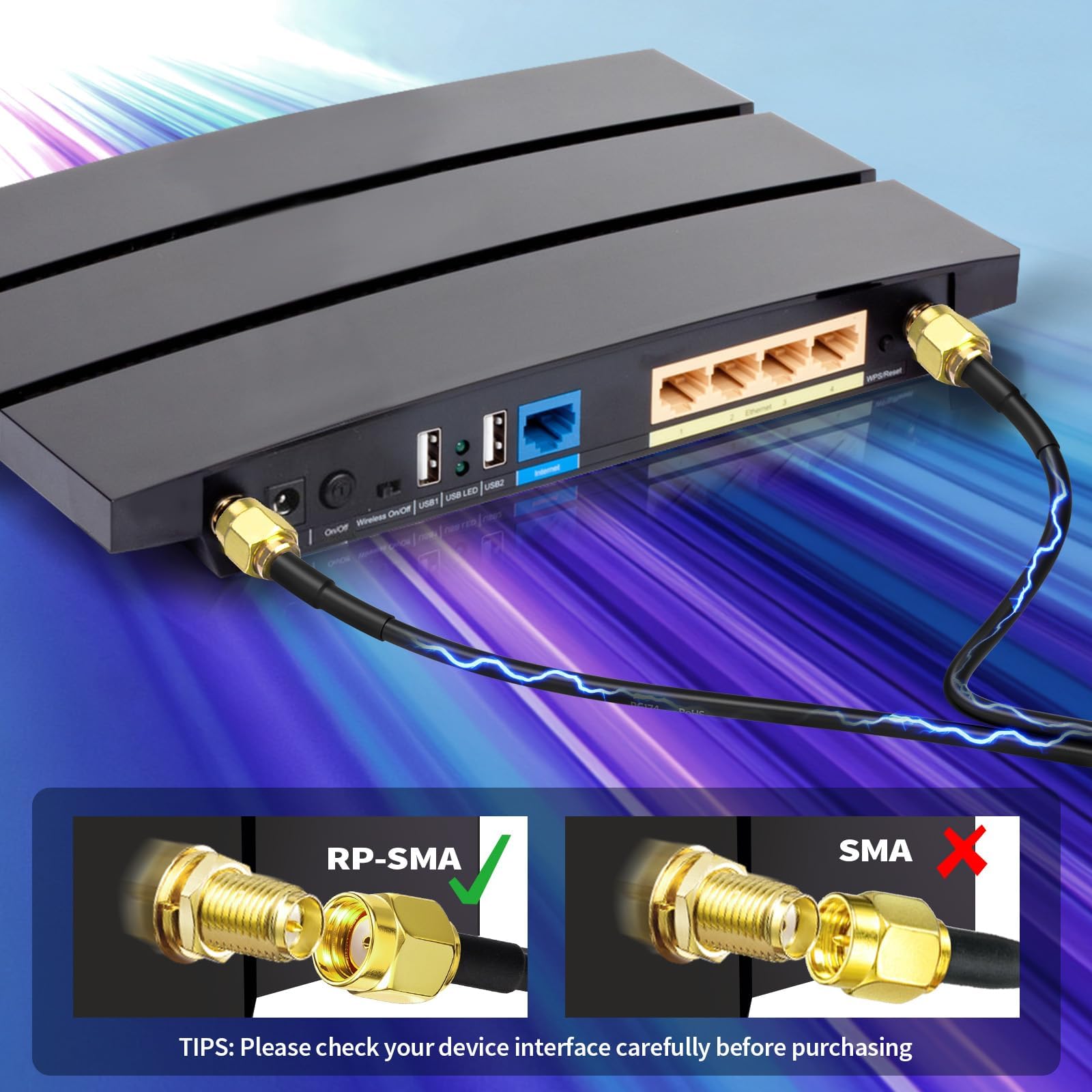 Bingfu Antenna WiFi 6E Base Magnetica, Antenna Tri-Banda 2.4/5.8/6 GHz 3 dBi RP-SMA con Cavo 2 m per Router Wi-Fi, Scheda di Rete Wireless PCIe, Adattatori USB, PC Desktop