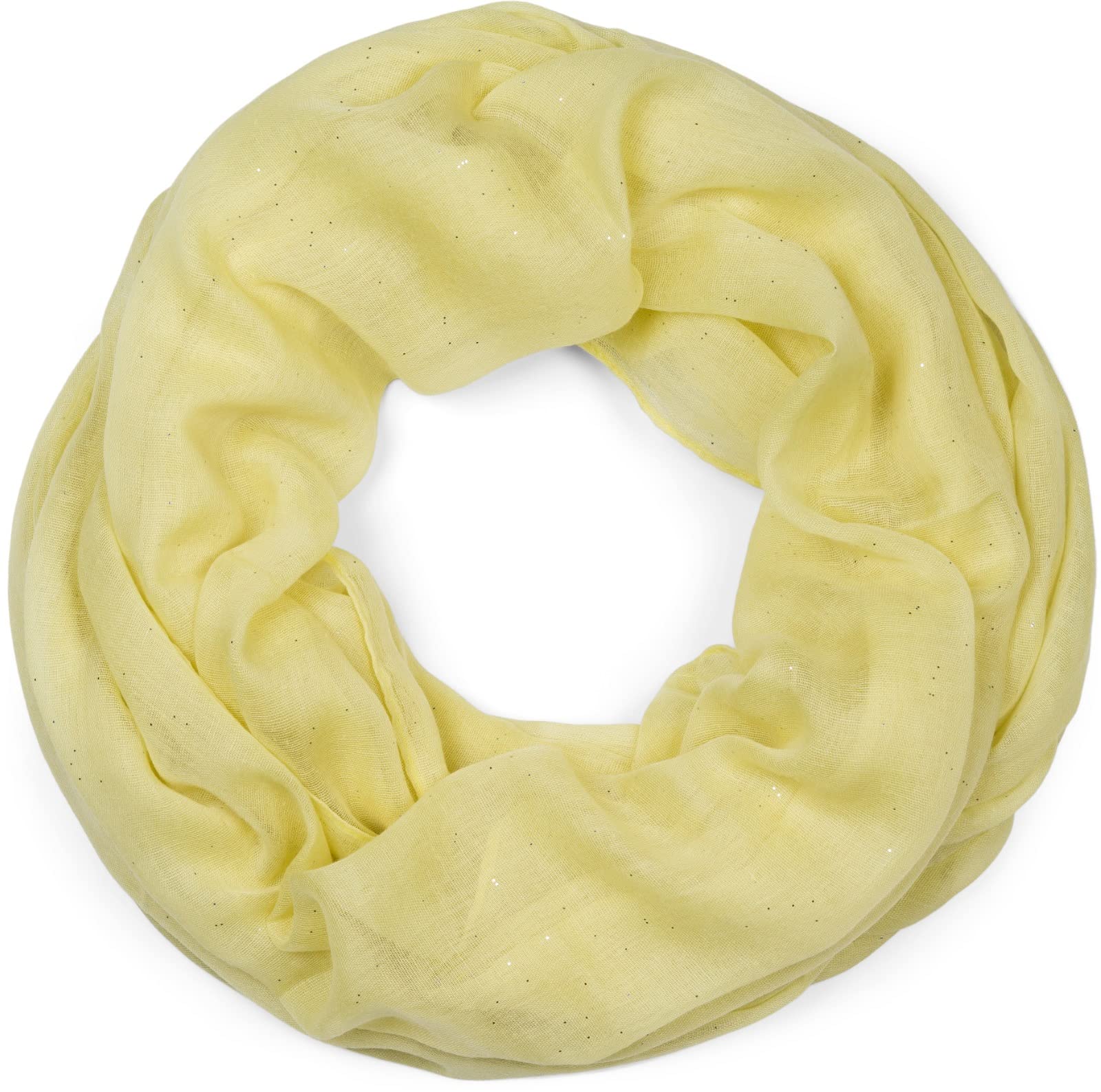 Stylebreaker Women's Yellow Elegant Glittering Tube Scarf, Uni, 01018090, Colour: