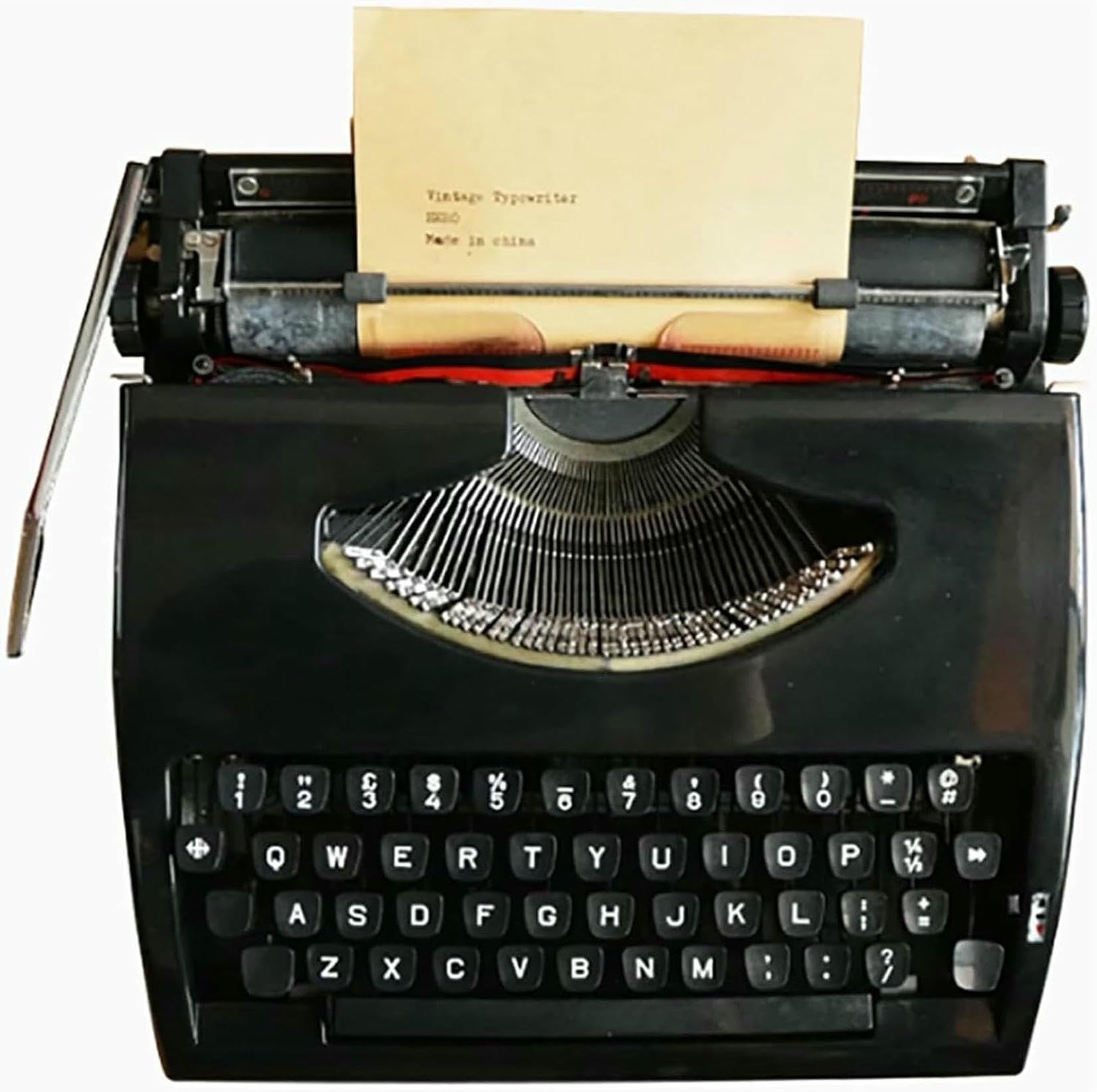Classic Manual Typewriter Machine Easy Setup for Authors; Writers Old Fashioned Typewriter, Vintage Black Metal for Nostalgic Writing Experience, Home