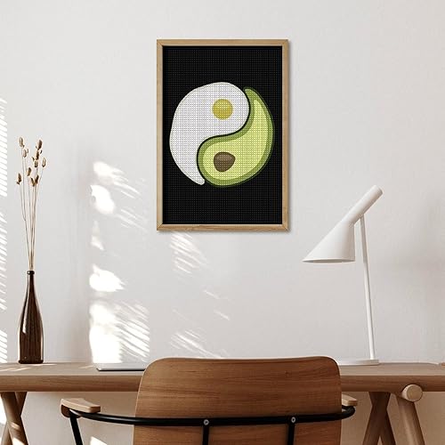 Miniatura 5 de Avocado Egg Yin Yang Diamond Art Painting Kits Full Square Drill DIY Picture Art Crafts for Home Wall Decor
