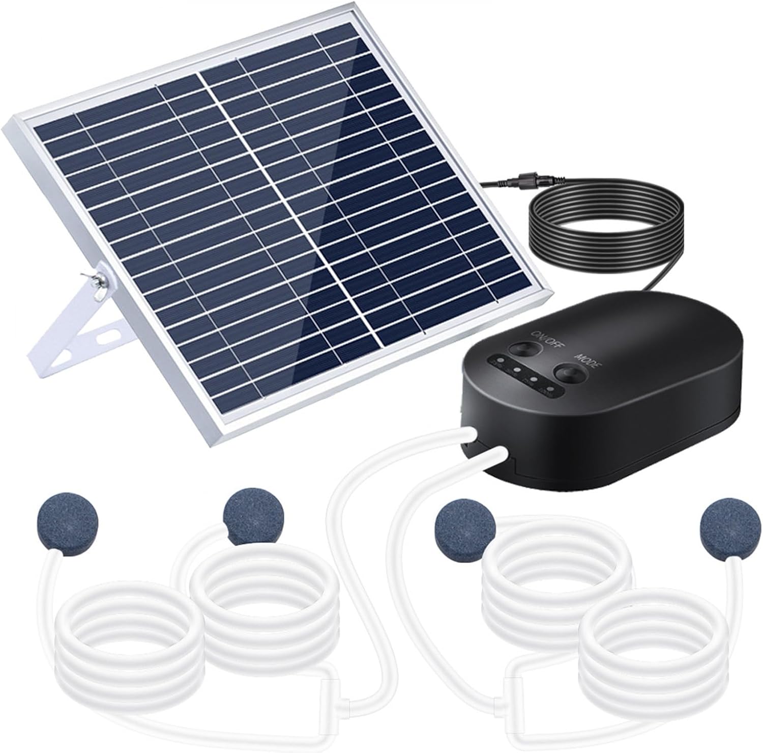 Yosoo Fish Oxygen Pump, Solar Oxygen Pump Solar Air with Battery for Pond, Bird Bath Small Pond and Water Circulation for