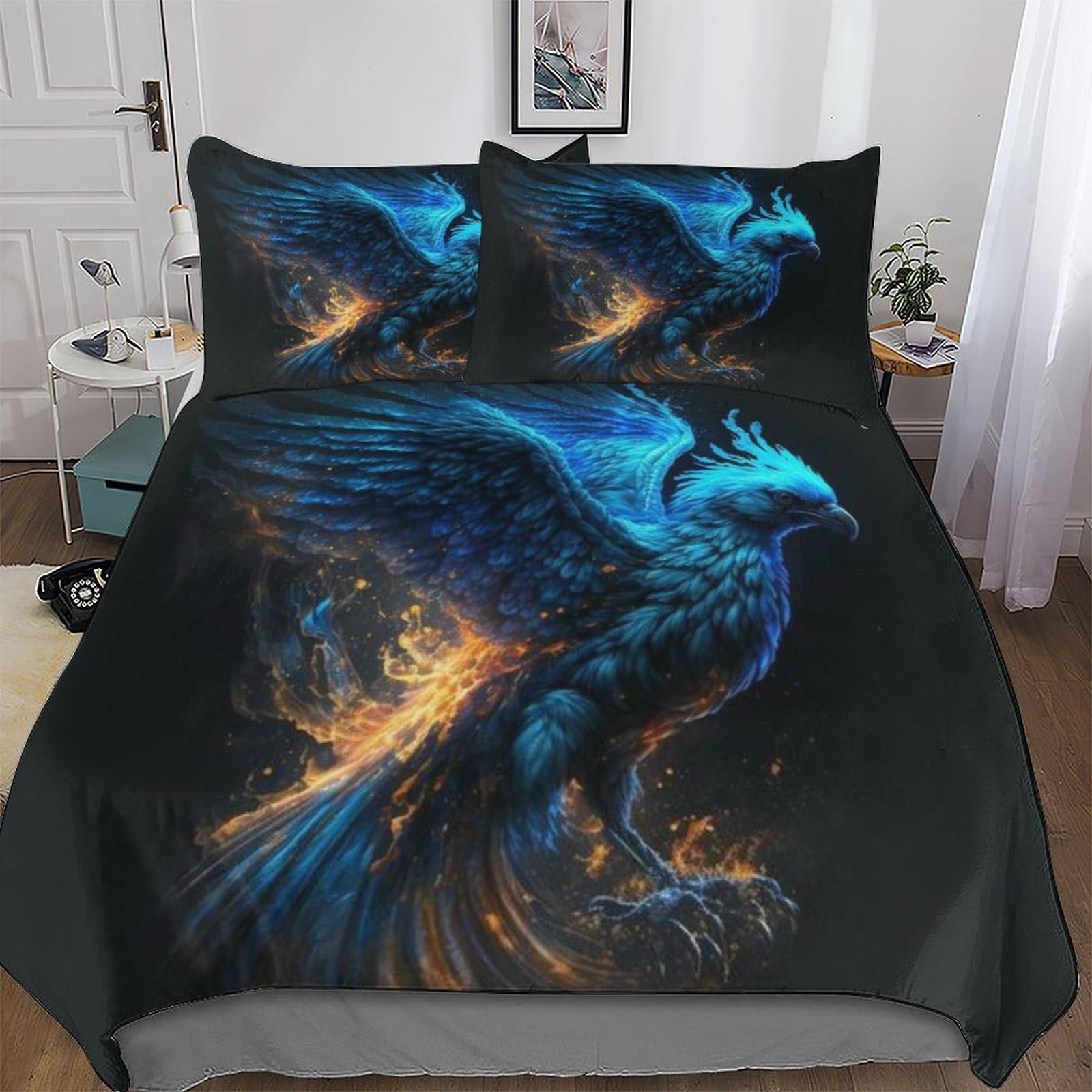Pazzk Eagle Quilt Cover Super-Soft Bedding Set Polycotton Comforter Cover Comfortable & Durable Printed Duvet Cover Sets With Pillowcases For Adults Teenager Kids Double (200X200cm)