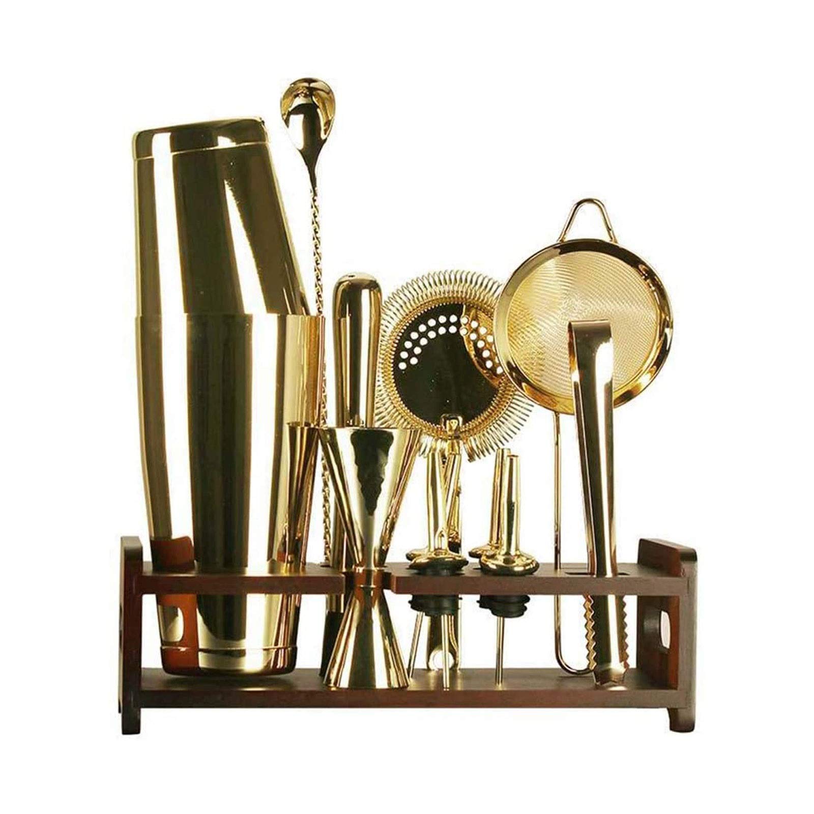 GeRRiT Cocktail Shaker Set Bartender Kit con Stand 18.6 oz para el Whisky de Tequila, Kit de Barra batidora batidora Sistema de coctelera Incluido Martini Shaker, Jigger, mezclando Cuchara, colador
