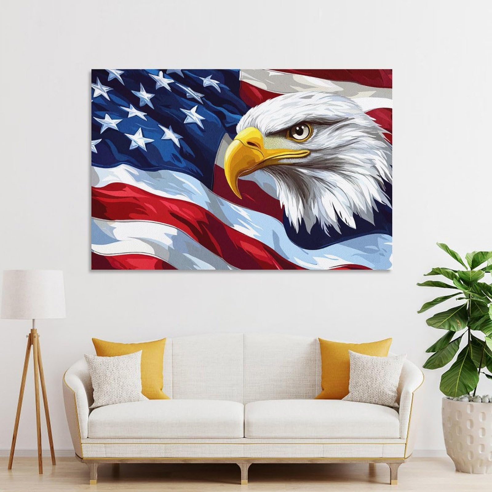 Junmoney Unframe-Style-7 Wall Art Print American Bald Eagle, 12X18inch(30X45cm), For Bedroom Decor, Cosy Corners Or Studios, Decorative Wall Art For Cosy Rooms