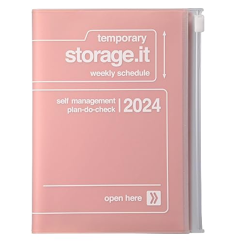 MARK'S 2023/2024 Taschenkalender A6 vertikal, Storage it, Pink: Von September 2023 bis Dezember 2024