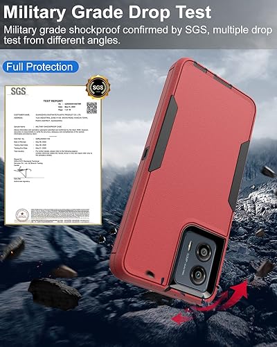 Miniatura 8 de Dahkoiz Funda para Motorola Moto G 5G (2023), con protector de pantalla de vidrio templado y cubierta de puerto a prueba de polvo, funda de goma de