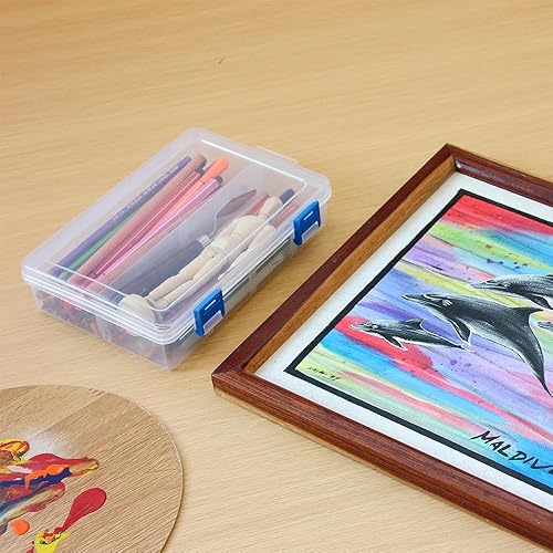 Miniatura 6 de BangQiao Paquete de 3 cajas de almacenamiento de piezas de plástico y caja divisora ajustable para hardware y manualidades, 8 rejillas, transparente