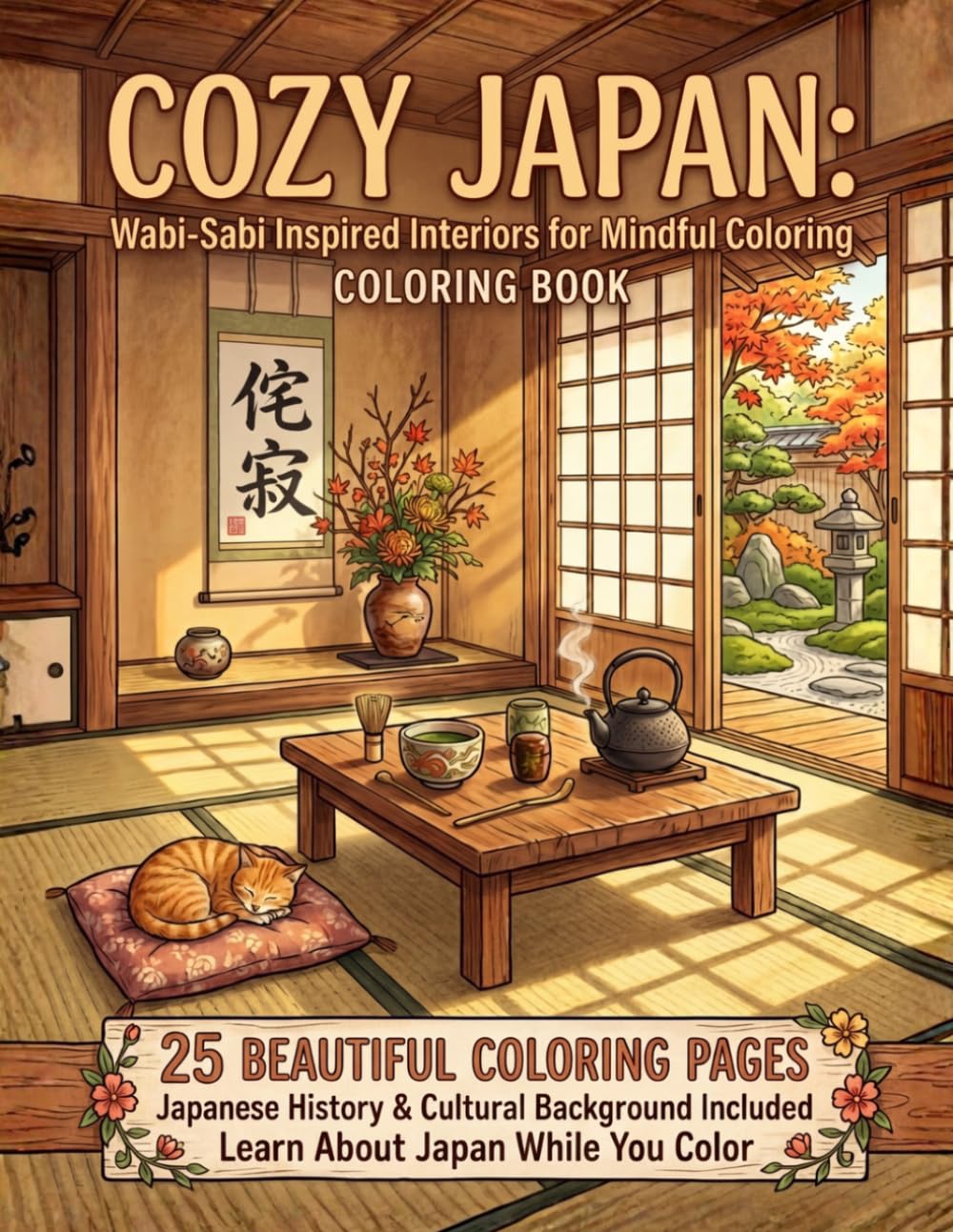 Cozy Japan: Wabi-Sabi Inspired Interiors for Mindful Coloring