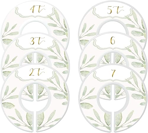 Mumsy Goose Divisores de ropa para bebé niña, divisores de armario, organizadores botánicos (tamaños de 2 a 7 (6 anillos), dorado)