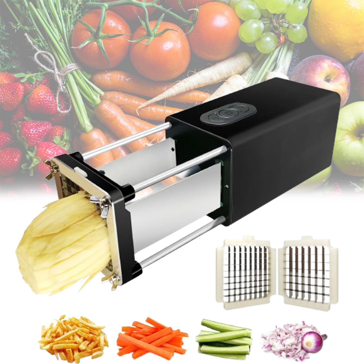 OLSKFUH Electric French Fry Cutter, Automatic Potato Cutter For Quick Cutting, Easy To Clean, Ideal For Vegetables Like Potatoes, Carrots, And Cucumbers,