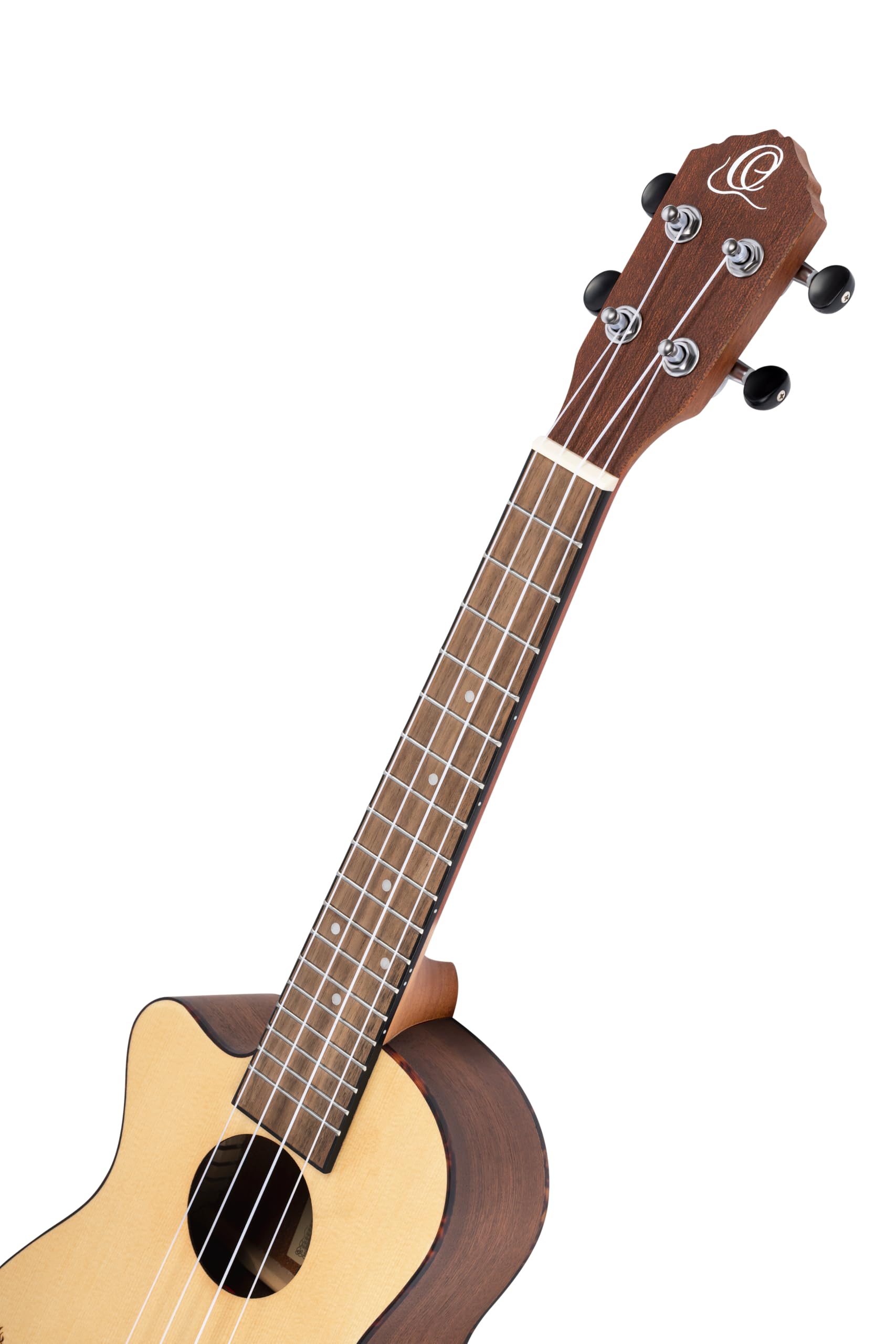 Ortega Guitars Konzert Ukulele Linkshänder – Elektro-Akustisch – Bonfire Series – Fichte, Sapele, Natur (RU5CE-L)