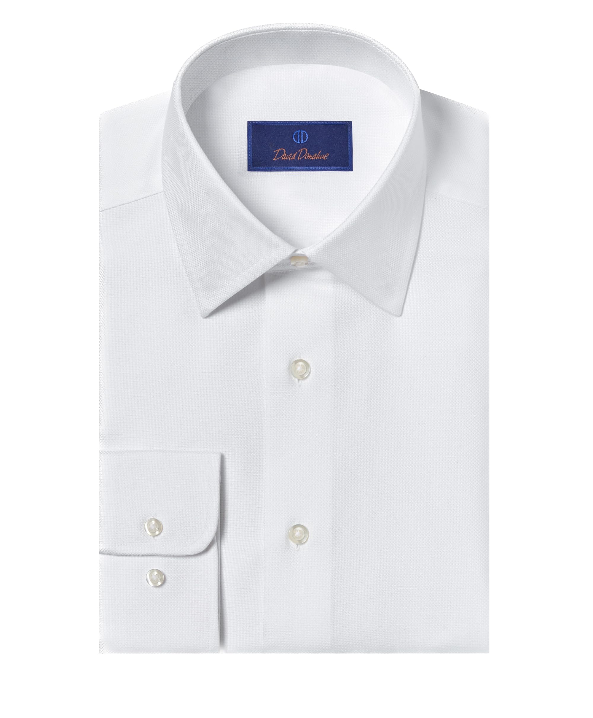 David Donahue Men's Regular Fit Royal Oxford Dress Shirt