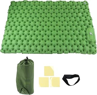 Tapete de dormir para camping, 196 x 66 cm colchão de acampamento colchão de ar com suporte ergonômico prensa de pé estilo inflação almofada de dormir acampamento tapete de dormir inflável portátil fácil de usar para acampamento