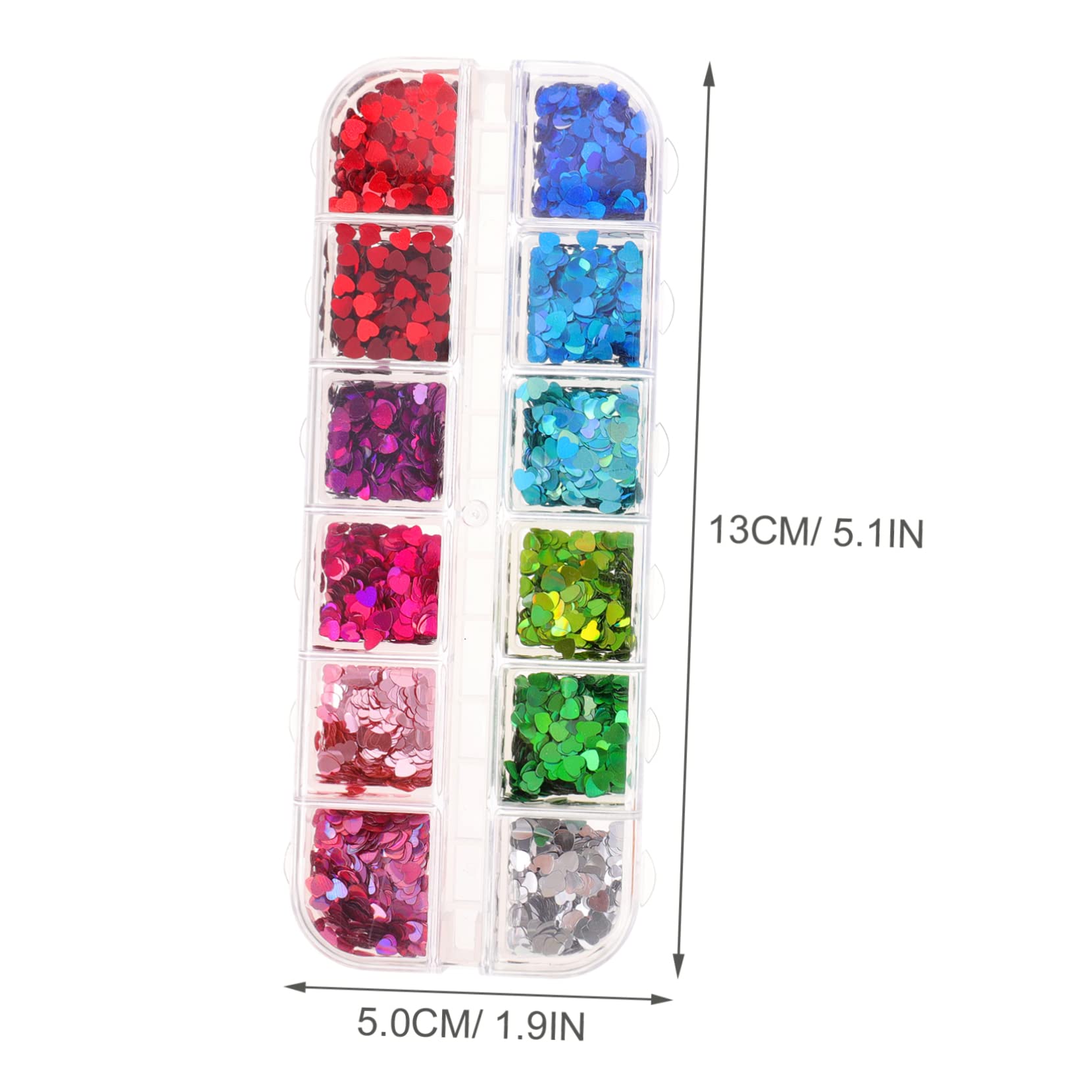 FOMIYES Nail Stickers for Nail Art 2 Boxes Heart Shaped Nail Art Glitters Decor