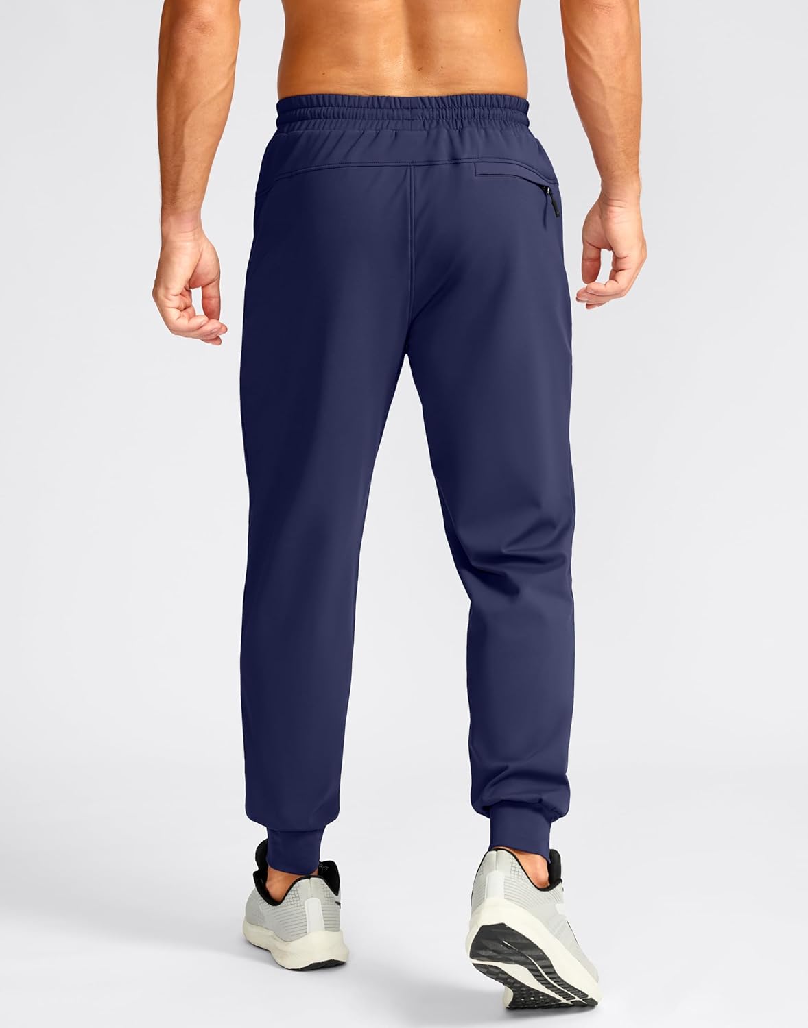 Pudolla Men's Fleece Joggers with 3 Zipper Pockets Warm Athletic Pants Winter Workout Gym Running Sweatpants for Men - Image 4