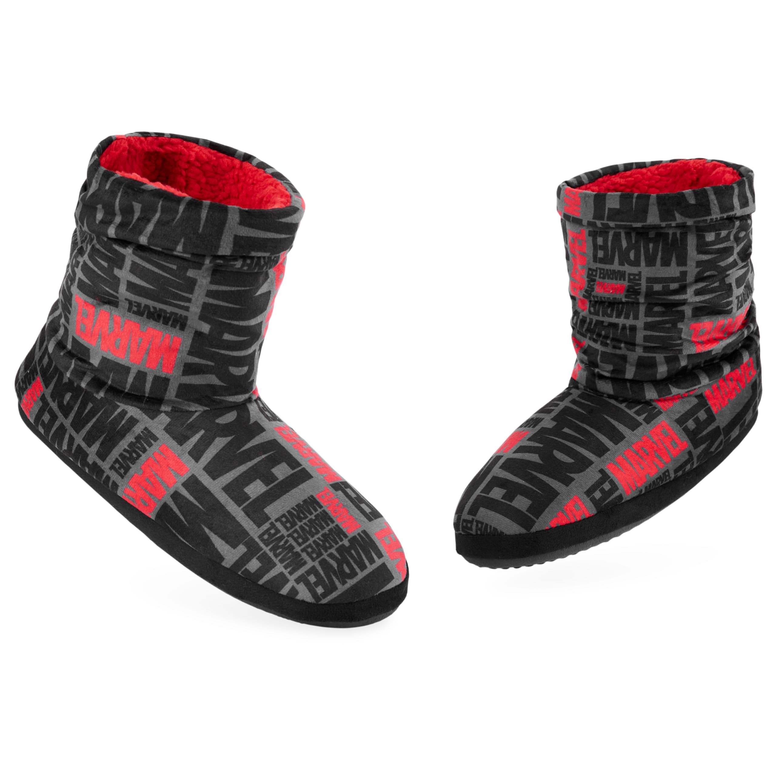 Marvel Mens Slippers Plush Indoor House Shoes Warm Boot Slippers Men Teenagers Size 5-10 Non Slip Sole -