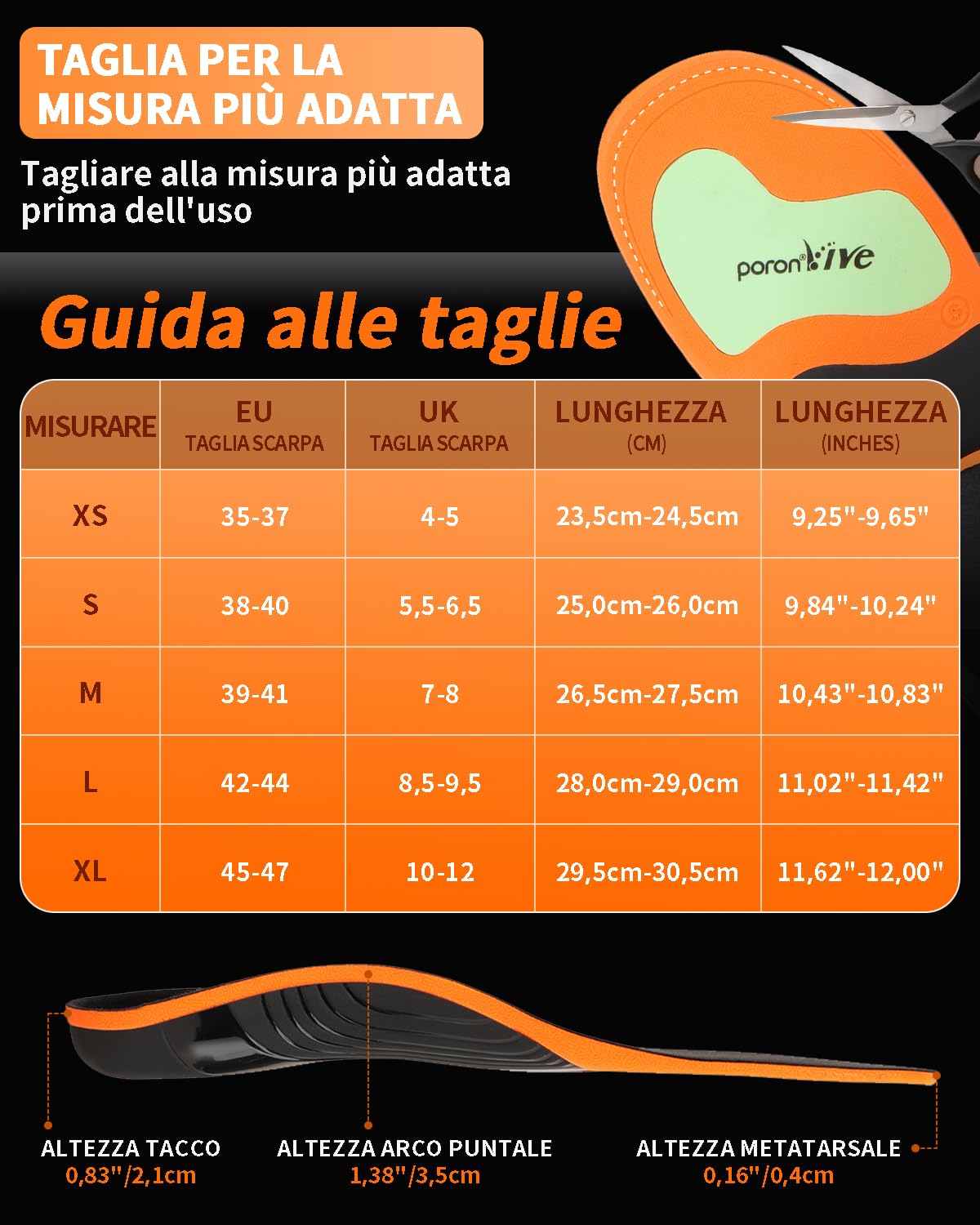 Ortopediche Solette per Fascite Plantare, Piede Piatto, Solette Scarpe Ortopediche, Dafannis Plantari Sollievo dal Dolore al Tallone Solette Plantari per Donna e Uomo