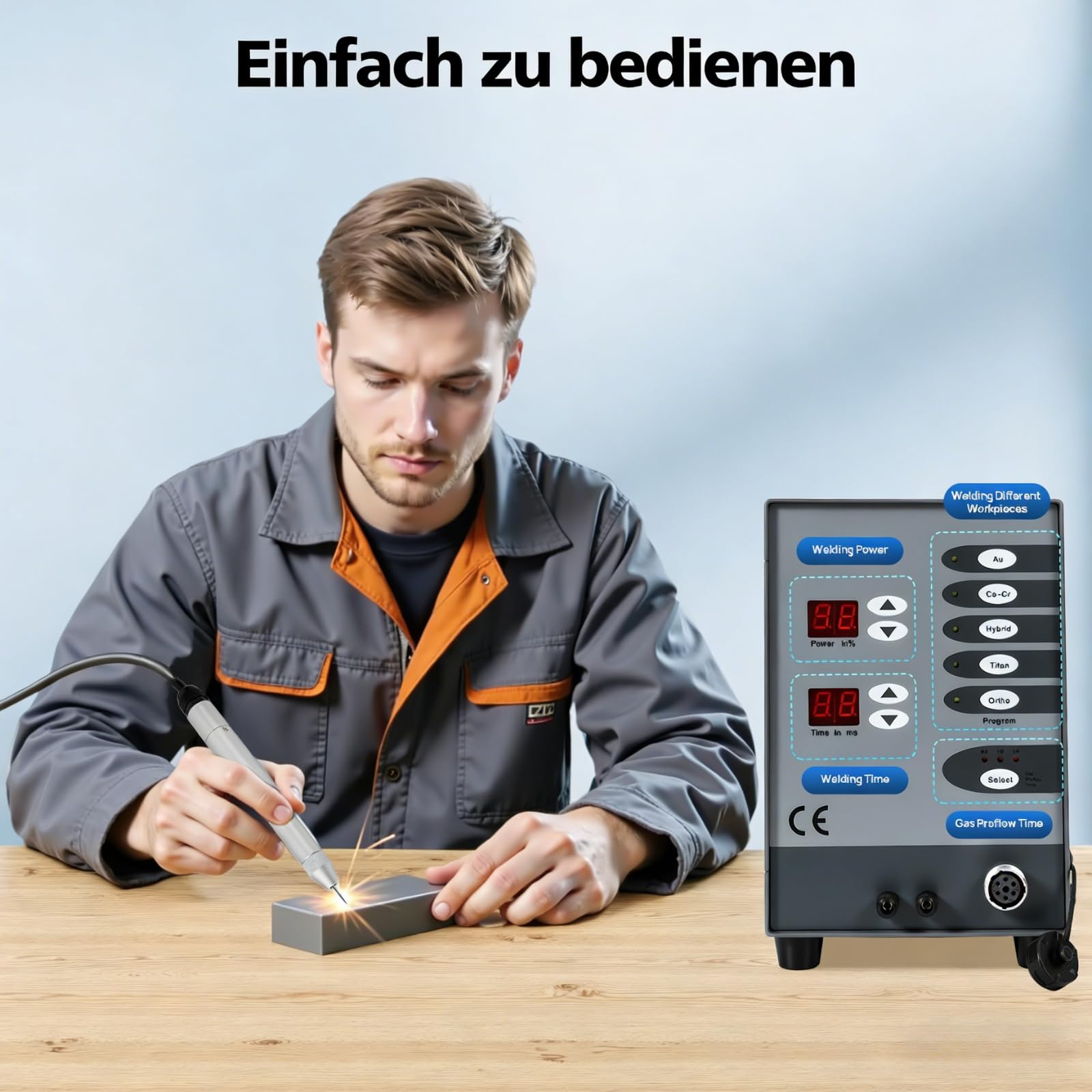 Automatische Punktschweißmaschine, Elektrisches Pulse Spot Welder Gold Silver Schweißmaschine, Pulse Argon Schweißgerät, 220V 100W Punktschweißmaschine für Schmuck, Edelmetalle & DIY, inkl.