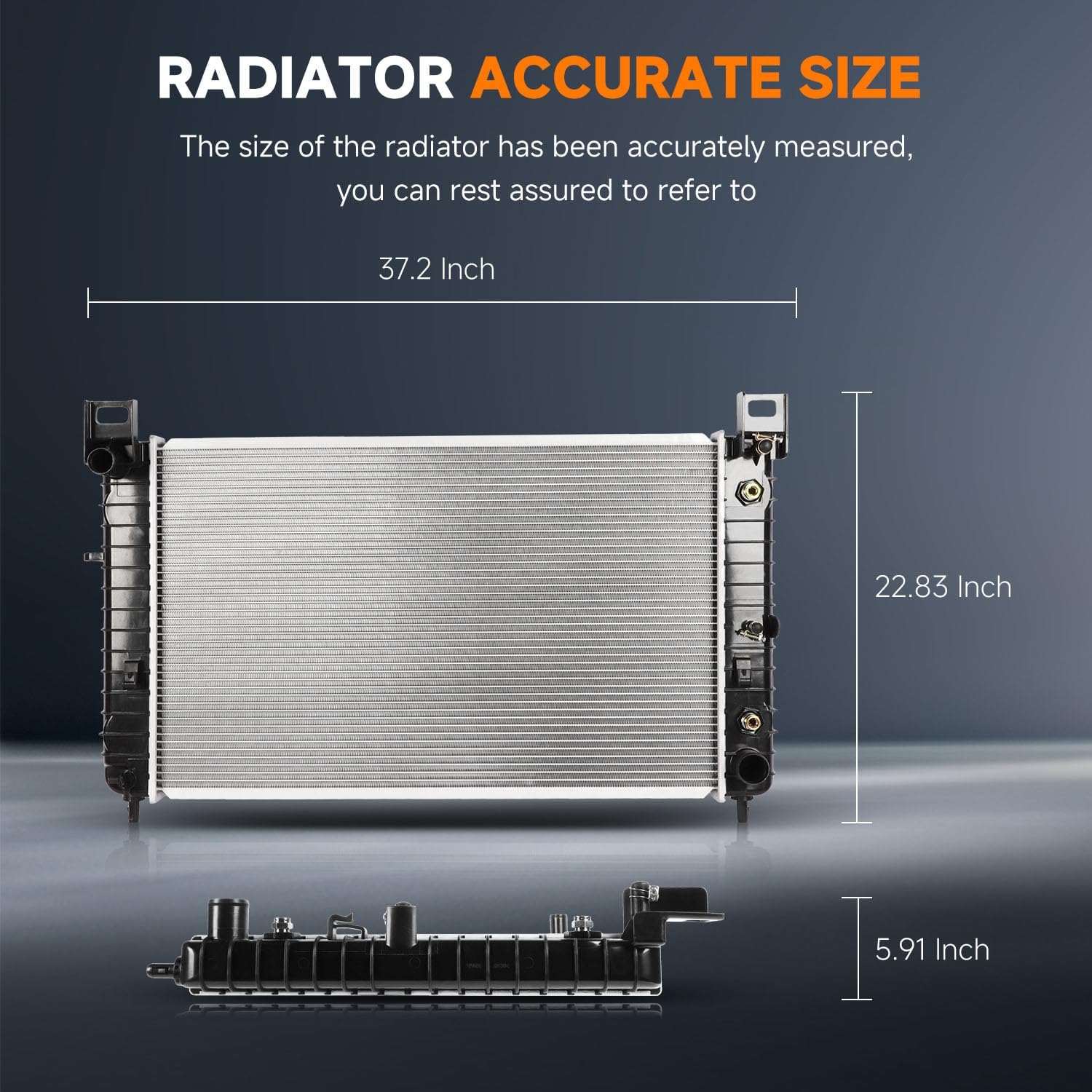 OCPTY 2334 Engine Radiator Compatible with 2002-2005 for Cadillac for Escalade 5.3L 1999-2004 for Chevrolet for Silverado 1500 4.3L 1999-2006 for Silverado 1500 4.8L 1999-2006 for Silverado 1500 5.3L