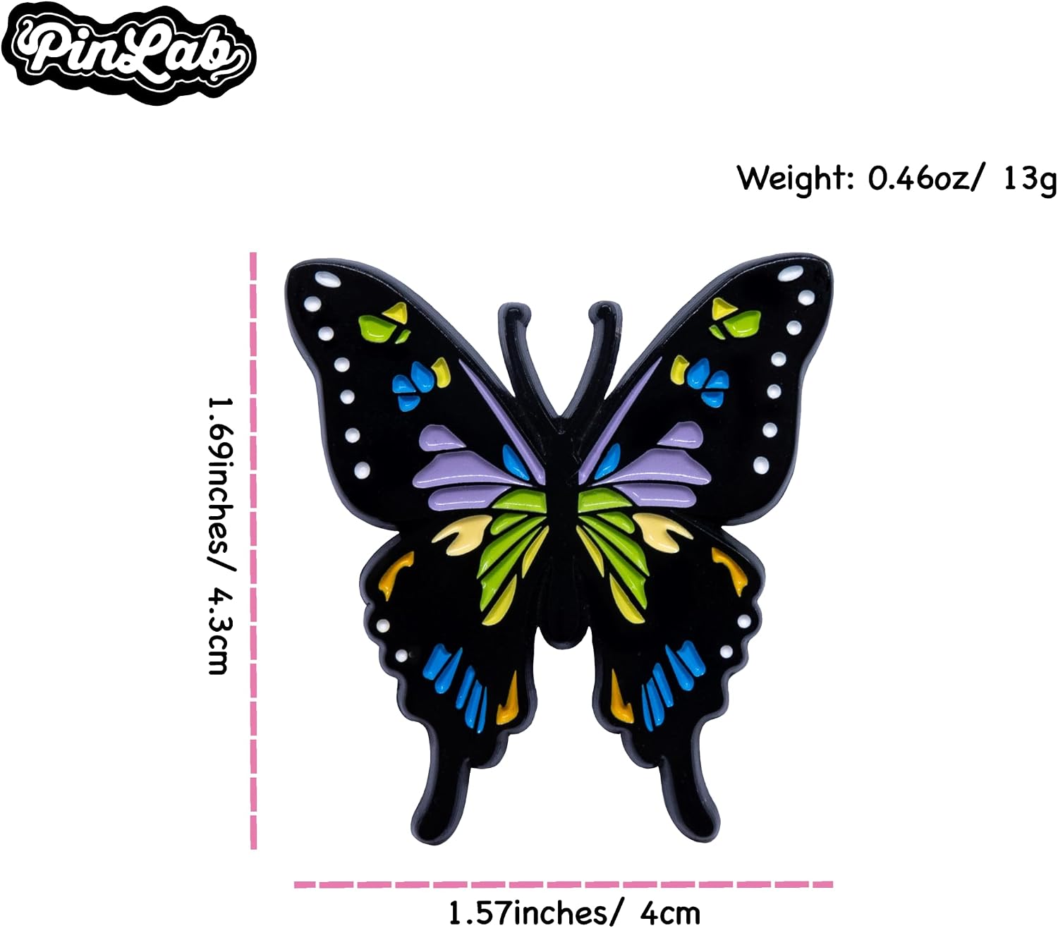 PinLab Swallowtail Butterfly Collectible Insect Enamel Lapel Pin Accessory image 3
