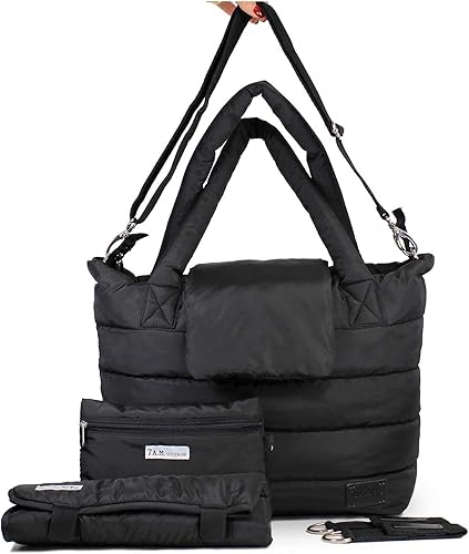 7AM Voyage - Bolsa de pañales para bebé, impermeable, capri, con correas cruzadas,