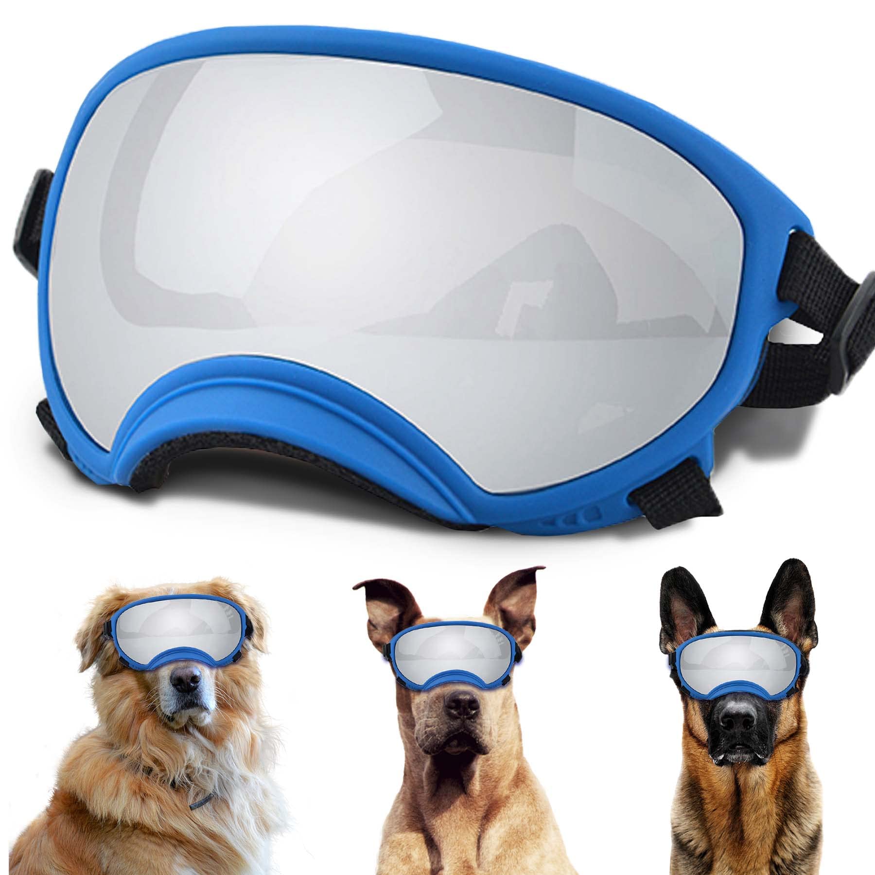 Dog Sunglasses, Dog Goggles with Adjustable Strap, UV Protection, Windproof, Suitable for Large Medium-Dogs, Dogs Eyes Protection — image 1