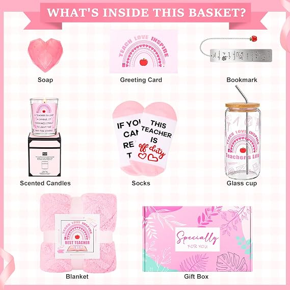 Teacher Appreciation Gifts, Teacher Gift Box in Bulk for Women, Soft Warm Blanket & Tumbler Set, Perfect Thank You Present for End of Year, Birthday, Daycare Educators