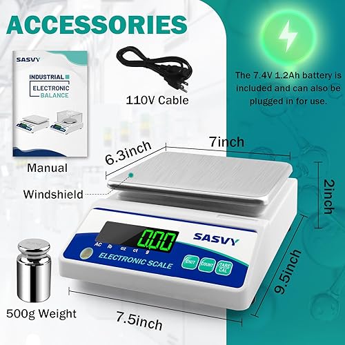 Miniatura 5 de Báscula de laboratorio 176.37 oz x 0.00 oz Escala científica gozctlb Balanza analítica electrónica digital de alta precisión para joyería, cocina,