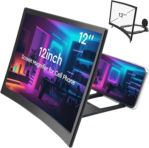 Lupa de pantalla para teléfono celular, lupa de pantalla de teléfono móvil 2025, pantallas de proyector de lupa móvil 3D HD, soporte plegable para