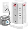 PD20W USB C Surge Protector Power Strip, 6ft Long Extension Cord