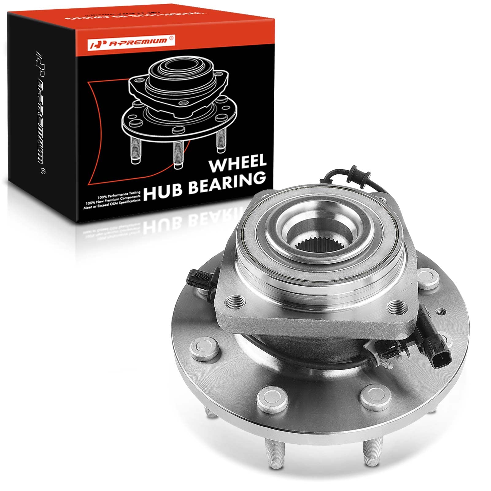 A-Premium Front Wheel Bearing and Hub Assembly with ABS & 8-Lug Compatible with Chevrolet & GMC - 2011-2020 - Silverado 2500HD/3500HD, Sierra 2500HD/3500HD, 4WD SRW